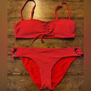 Roxy, Size S for the Top & Size M for the Bottom, Red & White